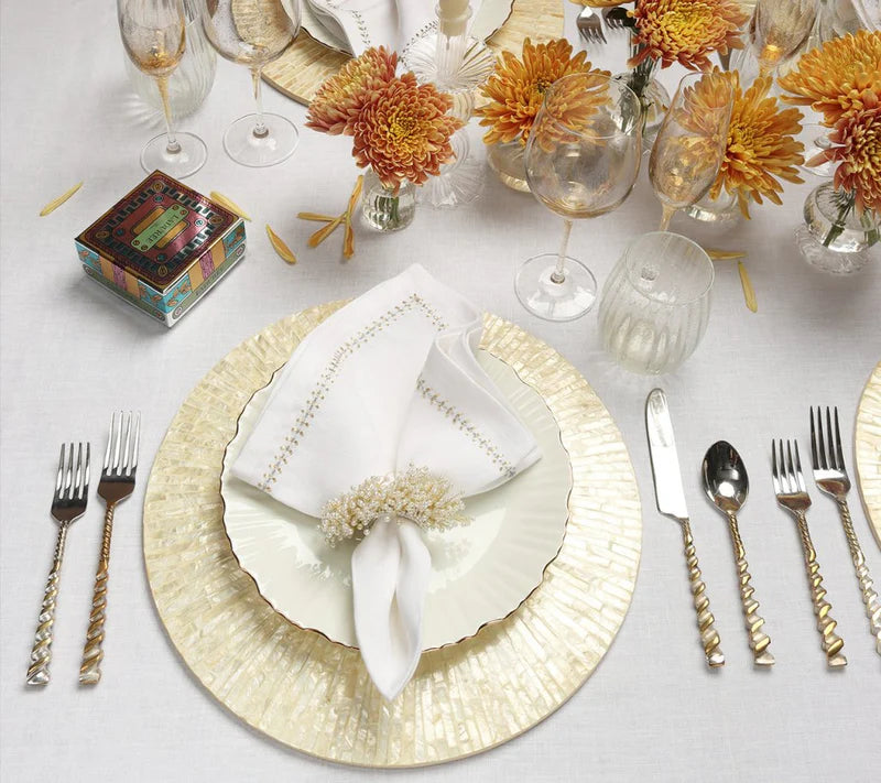 Byzantine Placemat in Ivory & Gold (Set of 4)