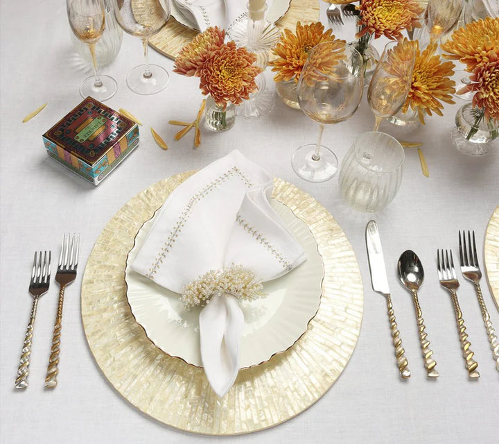 Byzantine Placemat in Ivory & Gold (Set of 4)