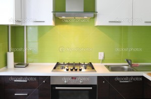 green kitchen interior design